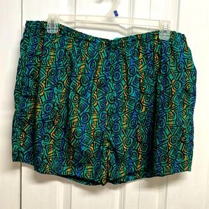 M Sport Multi Color Spiral Print Trunk Swim Shorts Size XL